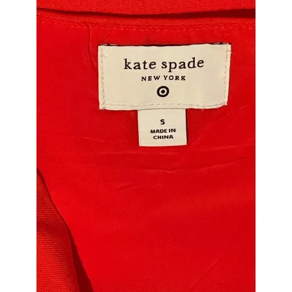 00681 Kate Spade New York Scallop Hem A Line Dress Sleeveless Square Neck Size S - Picture 3 of 11